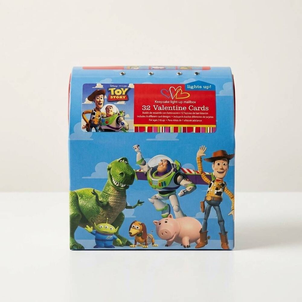 🔸️Vintage NIB Disney Pixar Toy Story Valentine Cards & Light-Up Mailbox